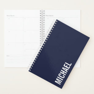 Navy Blue Moderner Minimalistischer Personalisiert Planer