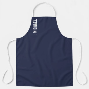 Navy Blue Moderner Minimalistischer Personalisiert Schürze