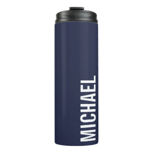 Navy Blue Moderner Minimalistischer Personalisiert Thermosbecher