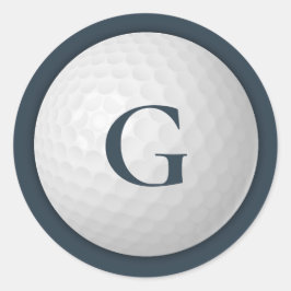 Navy Blue Monogram Golf Ball Runder Aufkleber