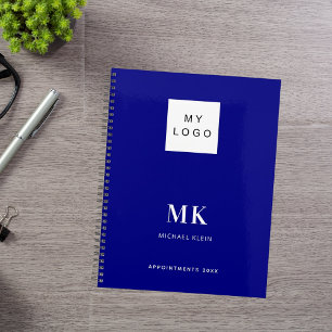 Navy Blue Monogram Initials Business 2026 Planer