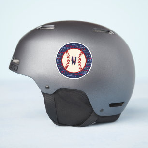 Navy Blue Monogram Name Baseball Helmet Decal Aufkleber