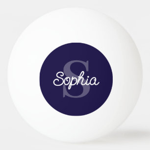 Navy Blue Monogram Script Name Tischtennisball