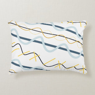 Navy Blue Mustard Yellow Abstrakt Pattern Dekokissen