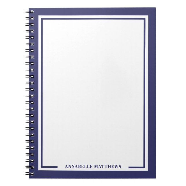 Navy-Blue Namensmonogramm Notizblock (Vorderseite)