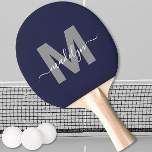 Navy-Blue Namensmonogramm Tischtennis Schläger