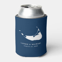 Navy Blue Nantucket Island Map Gastgeschenk Hochze