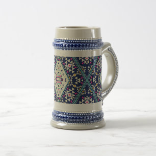 „Navy-Blue Native Design“ Bierglas