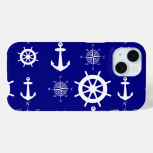 Navy Blue Nautic Pattern Case-Mate iPhone Hülle