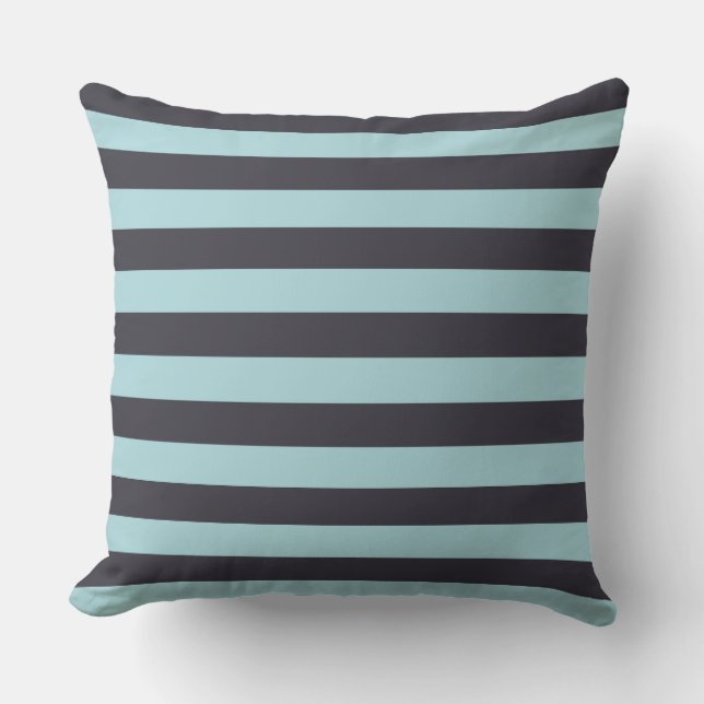 Navy Blue Nautic Stripes | Mischung und Übereinsti Kissen (Vorderseite)