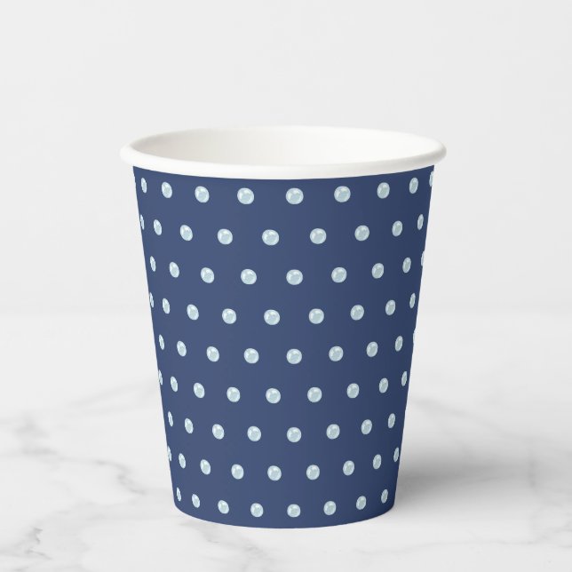 Navy Blue Nautical Bubble Boy Baby Dusche Pappbecher (Vorderseite)