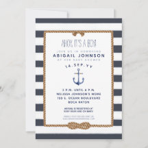 Navy Blue Nautical Infinity Knot Baby Dusche