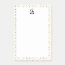 Navy Blue Nautical Ocean Muschel Anchor Post-it Klebezettel