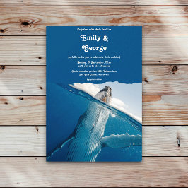 Navy Blue Nautical Ocean Whale Boho Beach Hochzeit Einladung