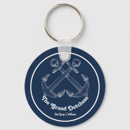 Navy Blue Nautical Willkommen bei Custom Boote Schlüsselanhänger