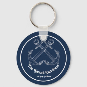 Navy Blue Nautical Willkommen bei Custom Boote Schlüsselanhänger