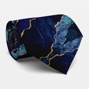Navy Blue Neck Tie Gold Glitzer Marmor Krawatte