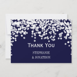 Navy Blue Night Lights Star Lights Dankeskarte