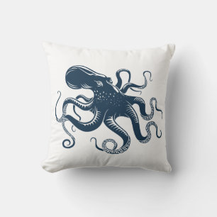 Navy-Blue-Oktopus-Seemaschine Kissen