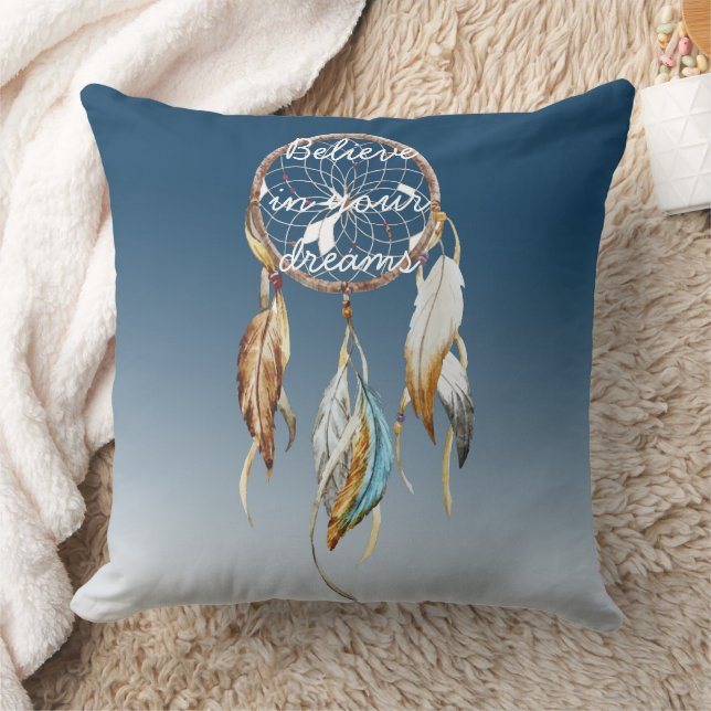 Navy Blue Ombre Dream Catcher Kissen (Decke)