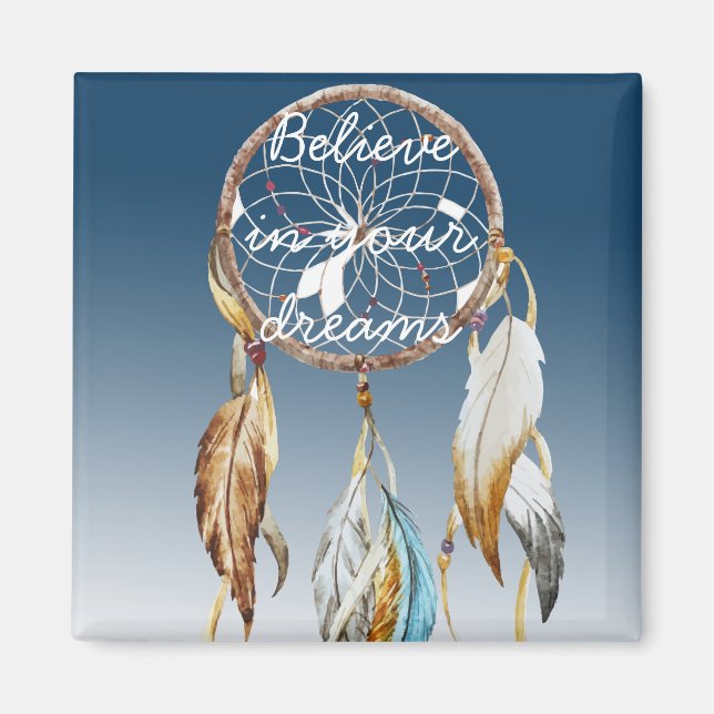 Navy Blue Ombre Dream Catcher Magnet (Vorne)