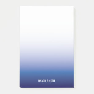Navy Blue Ombre Personalisiert Name Postit Notes Post-it Klebezettel