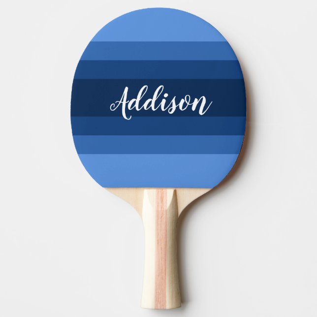 Navy Blue Ombre Stiped Custom Pillow Tischtennis Schläger (Vorderseite)