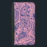 Navy-Blue On Pink Paisley Damasks Spitze Geldbeutel Hülle Für Das Samsung Galaxy S5<br><div class="desc">Navy verzierter ,  Vintager Pisley über rosa Hintergrund kann man sich ändern. Der blaue Paisley hat einen transparenten Hintergrund,  sodass Sie die Hintergrundfarbe (weiß in diesem Beispiel) in jede Farbe ändern können,  die Sie für den blauen Paisley bevorzugen</div>