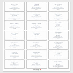 Navy Blue on White Wedding Guest Address Labels