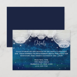 Navy Blue Opulence Galaxy Paper Lantern Umschließu RSVP Karte