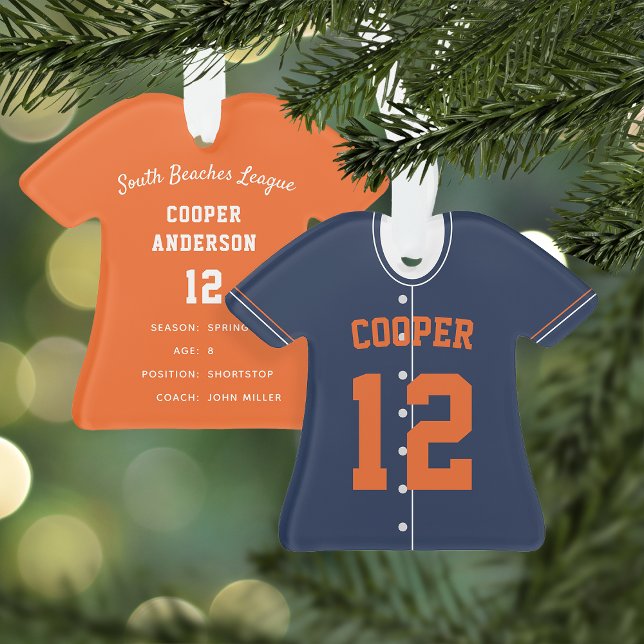 Navy Blue & Orange Baseball Jersey Stats (Créateur téléchargé)