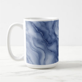 Navy- Blue Organic Marble-Like Texture Kaffeetasse