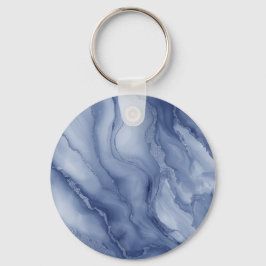 Navy- Blue Organic Marble-Like Texture Schlüsselanhänger
