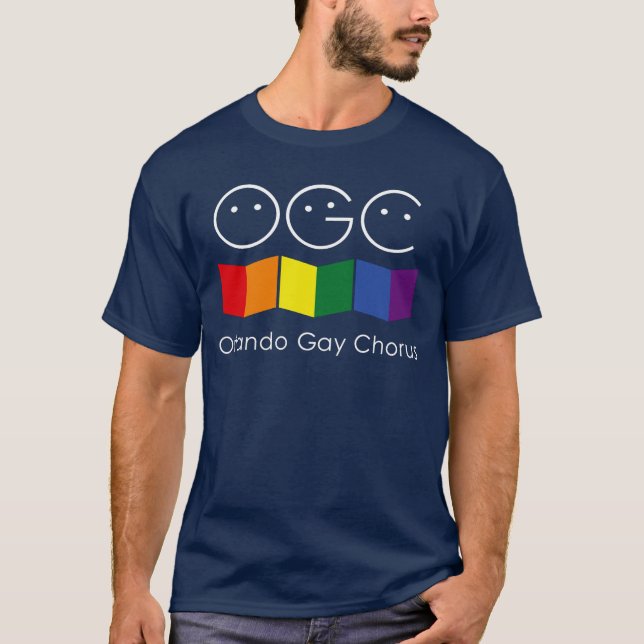 Navy Blue Orlando Gay Chorus Hommes T-shirt (Devant)