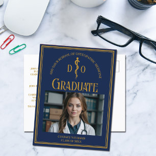 Navy Blue Osteopathic Medical School Abschluss Ankündigungspostkarte