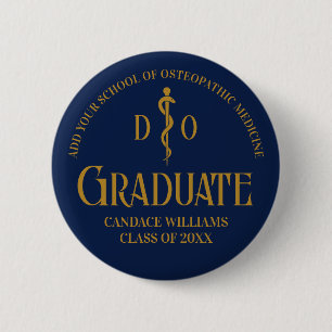 Navy Blue Osteopathic Medical School Abschluss Button