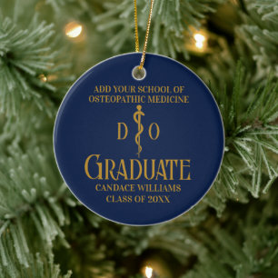 Navy Blue Osteopathic Medical School Abschluss Keramik Ornament