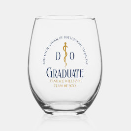 Navy Blue Osteopathic Medical School Abschluss Weinglas Ohne Stiel
