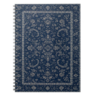 Navy-Blue-Perser-Teppich-Blumenmuster-Notizbuch Notizblock