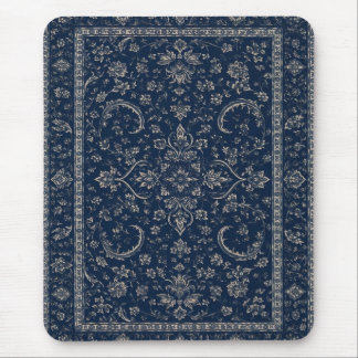 Navy-Blue Persischer Blumen-Clipboard Mousepad
