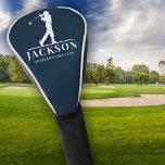 Navy Blue Personalisiert Monogram Golf Swing Golf Headcover<br><div class="desc">Dieses Design verfügt über einen Golfspieler,  der einen Club schwingt und über zwei Textfelder,  mit denen man ihn personalisieren kann - vielleicht mit einem Namen und einem Golfclub.</div>
