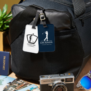 Navy Blue Personalisiert Monogram Golfer Gepäckanhänger