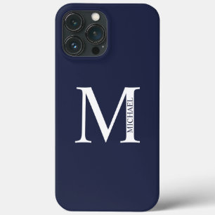 Navy Blue Personalisiert Monogram und Name Case-Mate iPhone Hülle