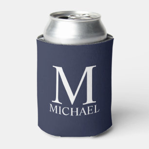 Navy Blue Personalisiert Monogram und Name Dosenkühler