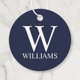 Navy Blue Personalisiert Monogram und Name Geschenkanhänger