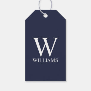 Navy Blue Personalisiert Monogram und Name Geschenkanhänger