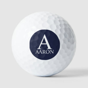 Navy Blue Personalisiert Monogram und Name Golfball