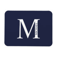 Navy Blue Personalisiert Monogram und Name