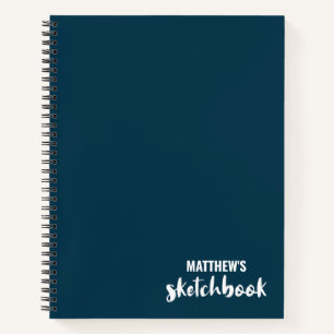 Navy Blue Personalisiert Sketchbook Ihr Name Notizbuch