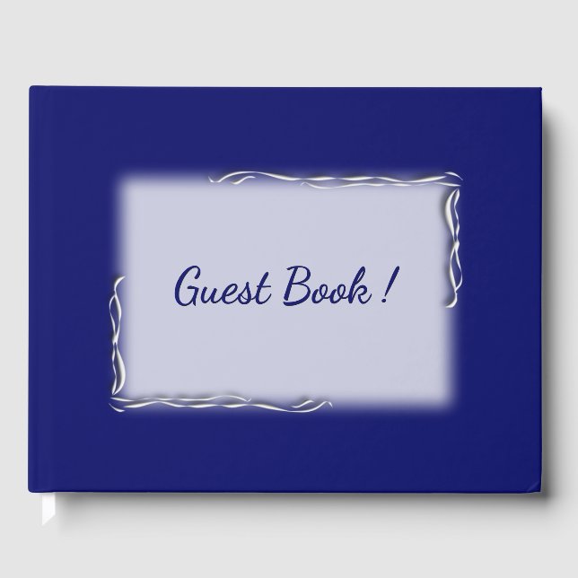 Navy Blue Personalisiert Spine Gästebuch (Vorderseite)